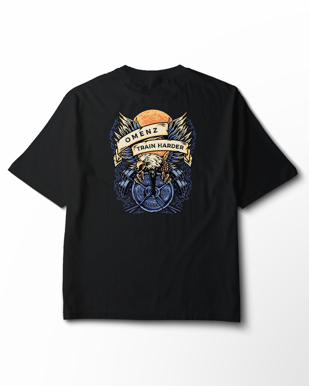 Train Harder | Women's Relaxed Tee Black/Storm - Omenz Clothing Co.