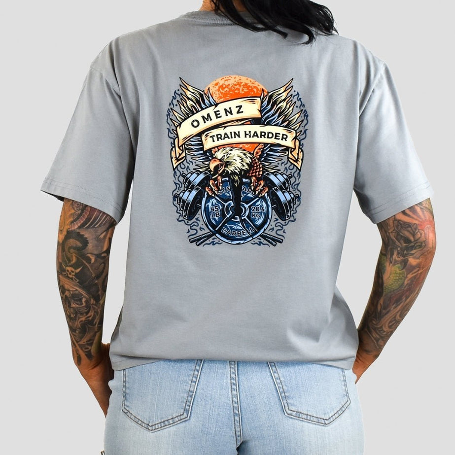 Train Harder | Women's Relaxed Tee Black/Storm ALL IN STOCK