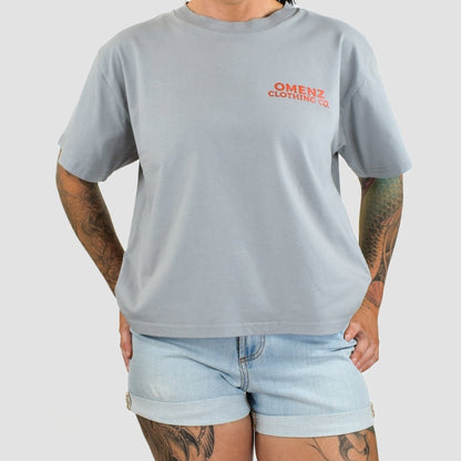Train Harder | Women's Relaxed Tee Black/Storm - Omenz Clothing Co.