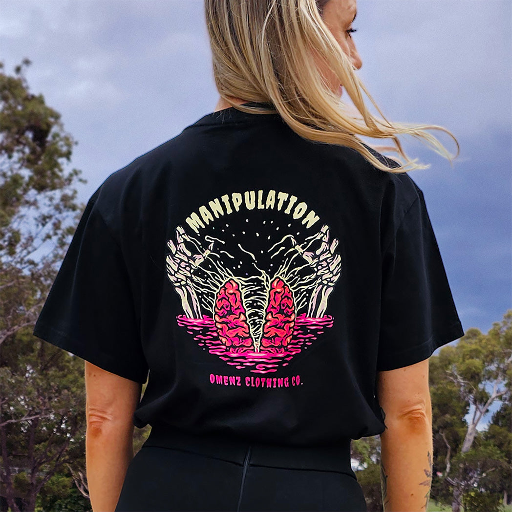 Omenz Clothing Co. Athletic Streetwear Manipulation Women's Black Tee