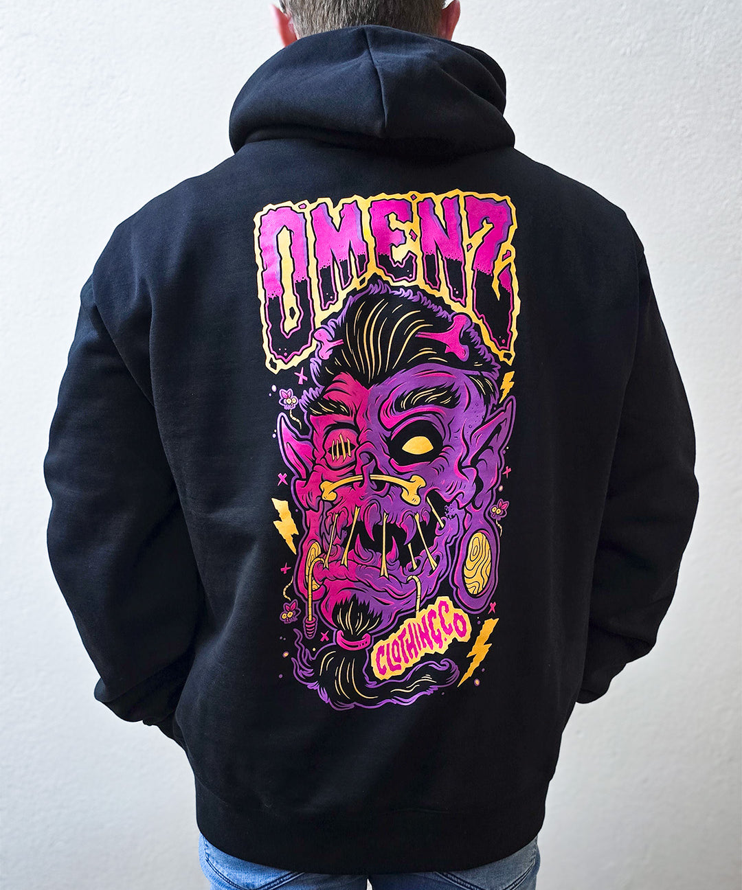 Omenz Menace Heavyweight Premium Oversized hood back view male model