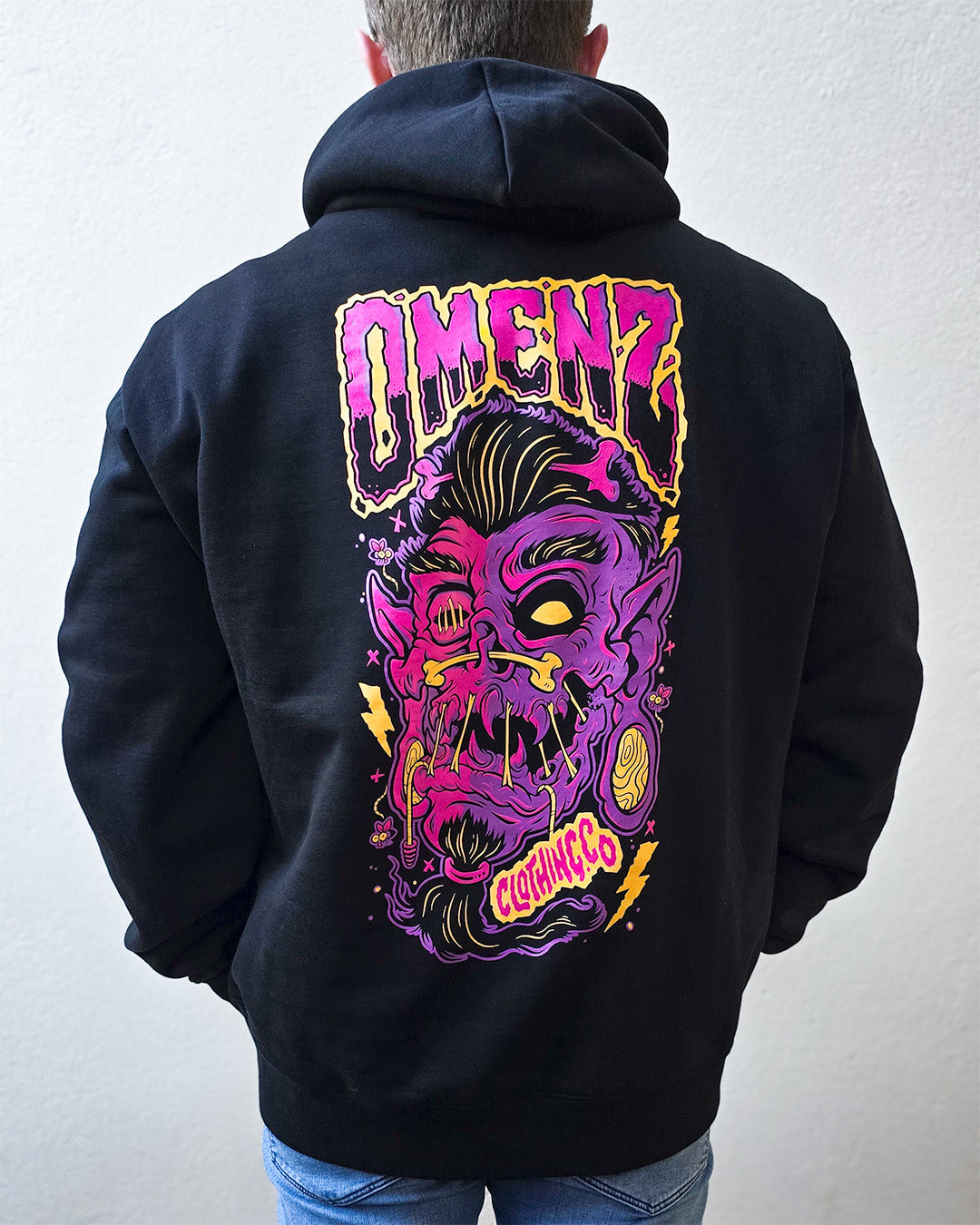 Omenz Menace Heavyweight Premium Oversized hood back view male model