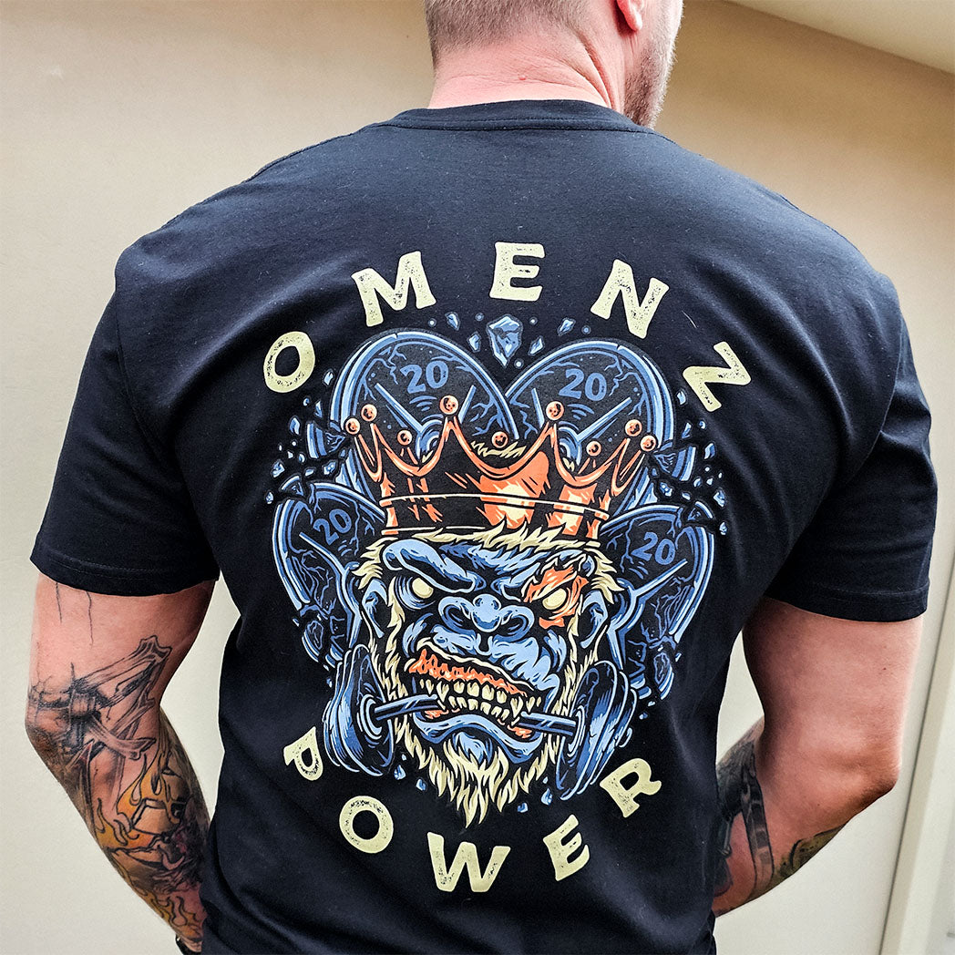 Omenz Clothing Co. Athletic Streetwear Power Unisex Black Tee