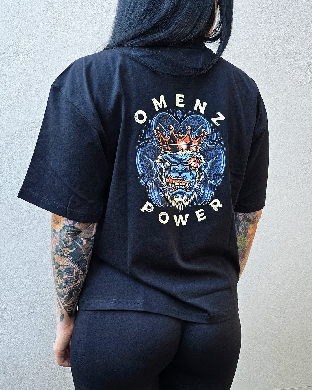 Omenz Clothing Co. Power Women's Black Tee back view