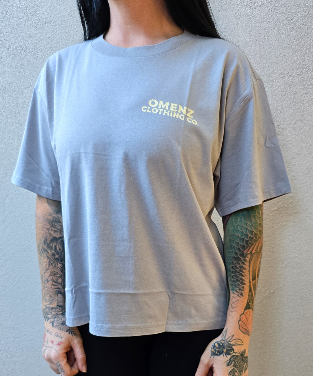 Omenz Clothing Co. Power Women's Black Tee front view