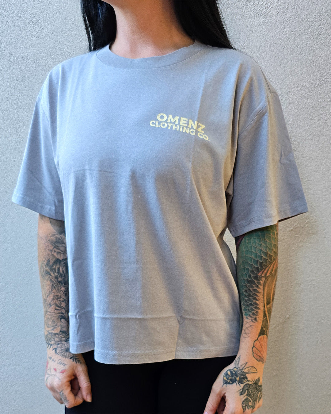 Omenz Clothing Co. Power Women's Black Tee front view