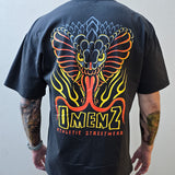 Omenz Rival Faded Black Tee Back view male model