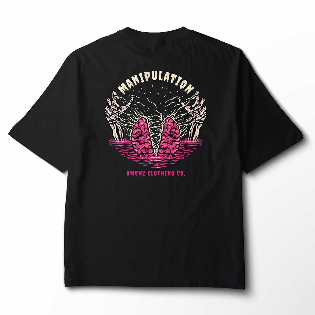 Manipulation | Women's Relaxed Tee Black/Storm - Omenz Clothing Co.