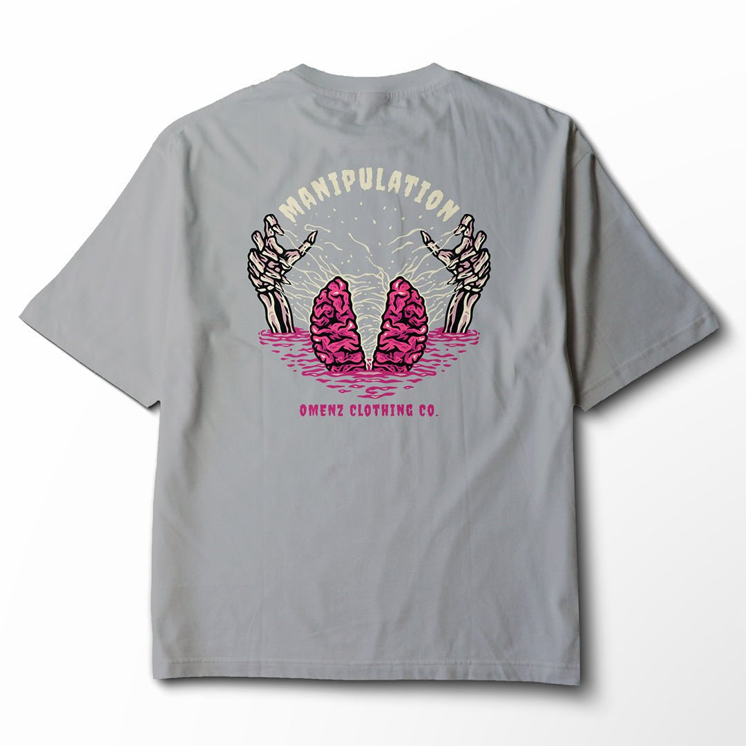 Manipulation | Women's Relaxed Tee Black/Storm - Omenz Clothing Co.