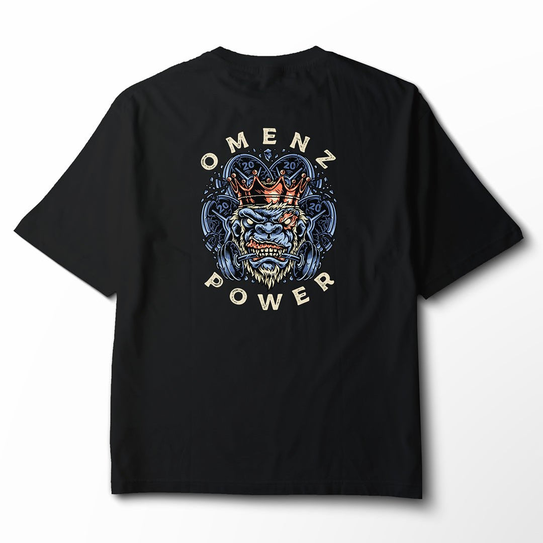 Power | Women's Relaxed Tee Black/Storm - Omenz Clothing Co.