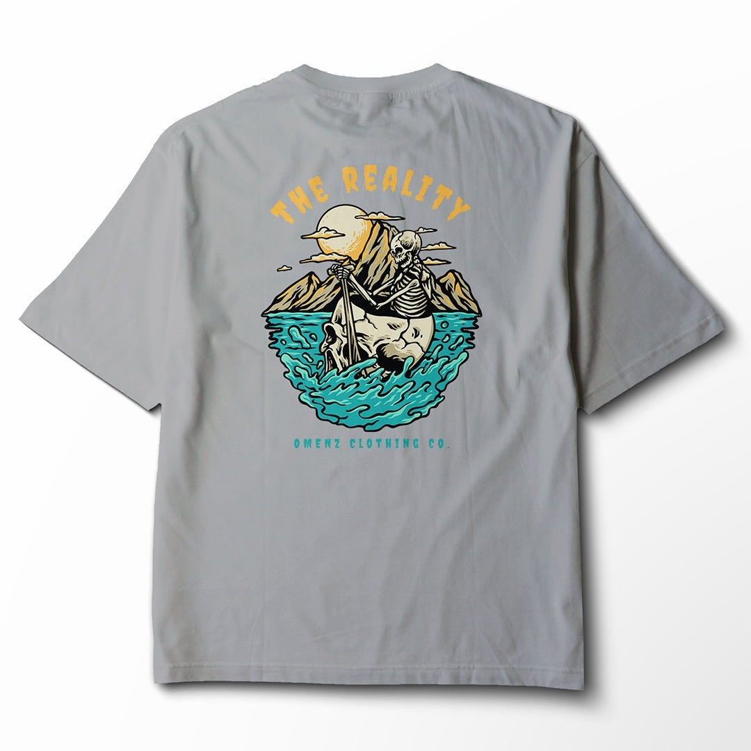 Reality | Women's Relaxed Tee Black/Storm - Omenz Clothing Co.
