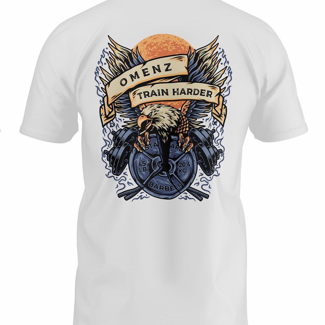 Train Harder | Athletic Unisex Tee White - Omenz Clothing Co.