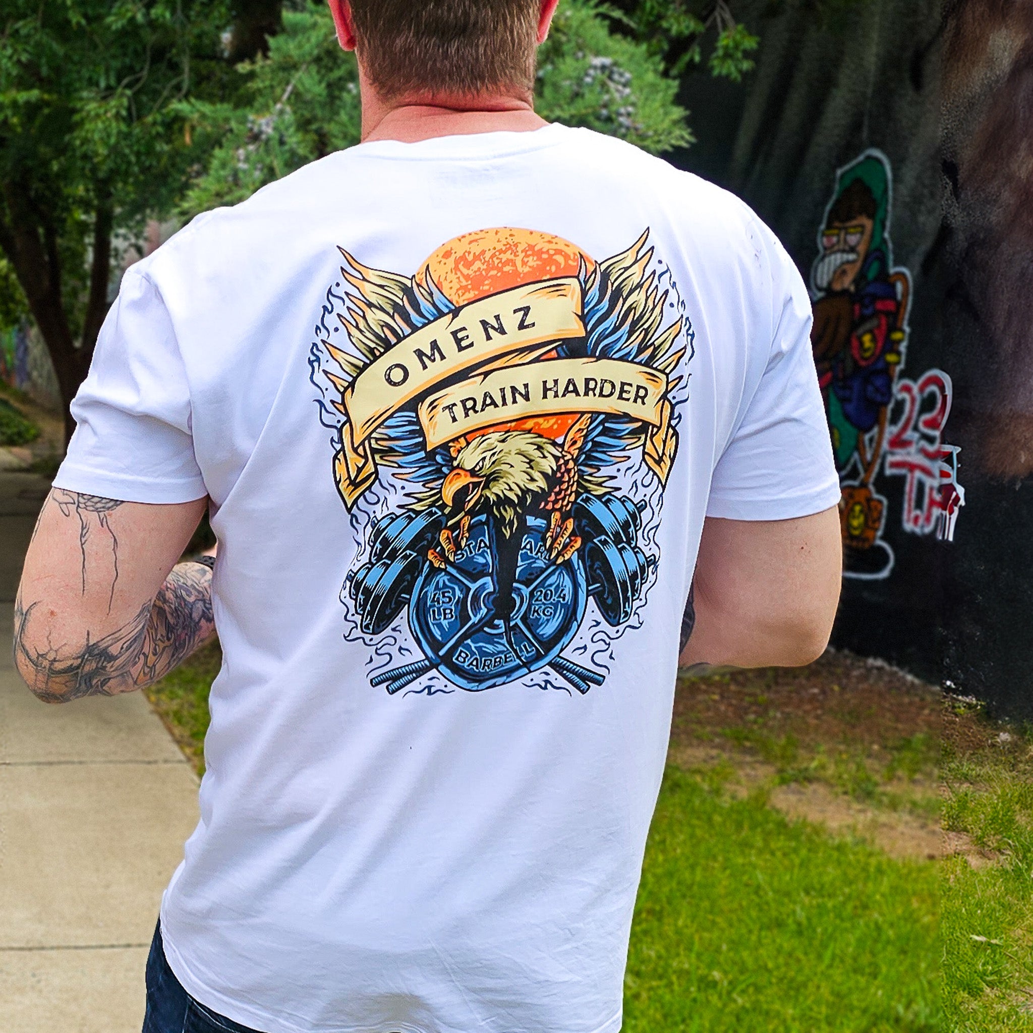 Train Harder | Athletic Unisex Tee White - Omenz Clothing Co.
