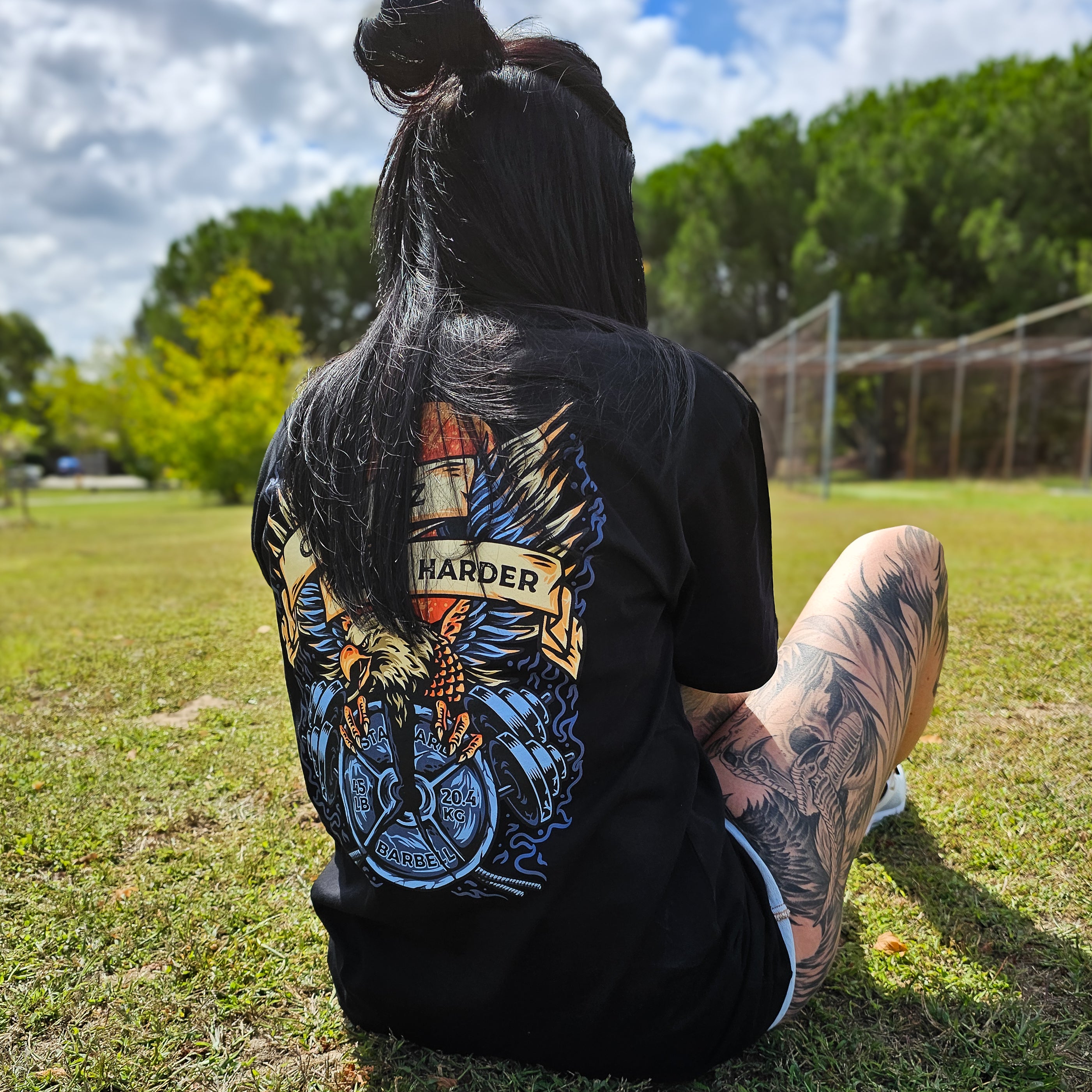 Omenz Clothing Co. Athletic Streetwear Train Harder Unisex Black Tee