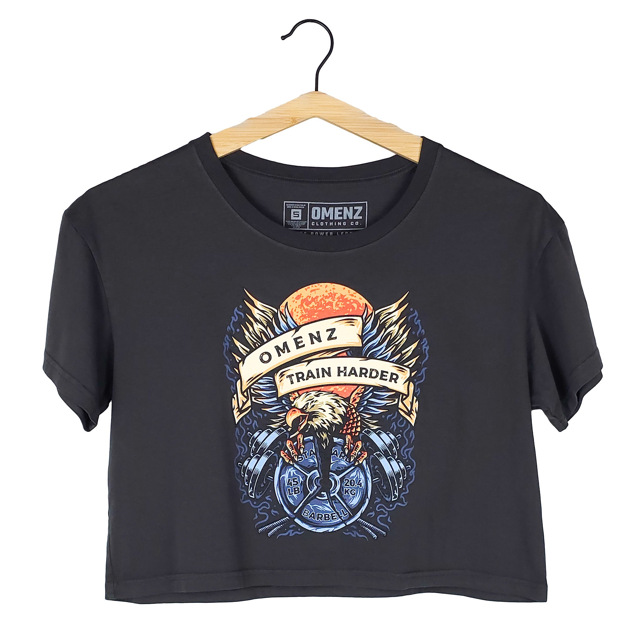 Omenz Clothing Co. Athletic Streetwear Train Harder Women's Crop Tee